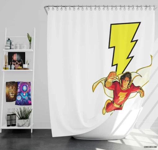 Shazam Marvelous Adventures DC Hero Comic Shower Curtain