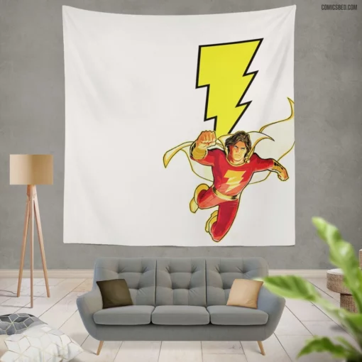 Shazam Marvelous Adventures DC Hero Comic Wall Tapestry