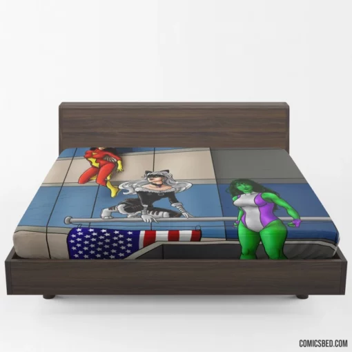 She Hulk Black Cat Spider-Woman Marvel Comic Fitted Sheet