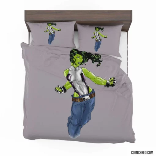 She-Hulk Chronicles Green Vigilante Revealed Comic Bedding Set 1