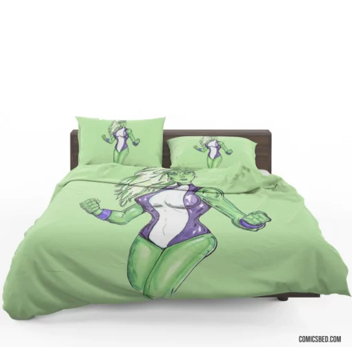 She-Hulk Gamma-Powered Avenger Comic Bedding Set