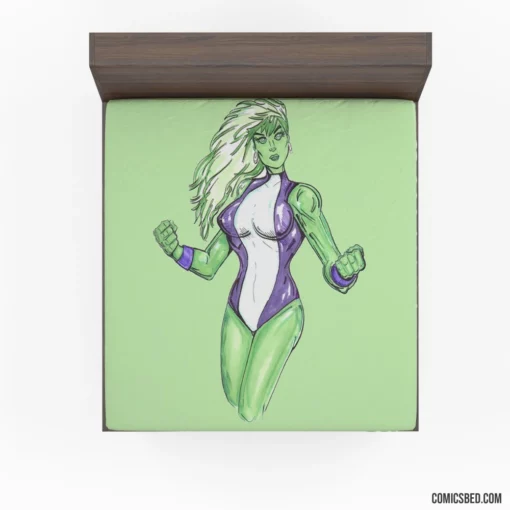 She-Hulk Gamma-Powered Avenger Comic Fitted Sheet 1