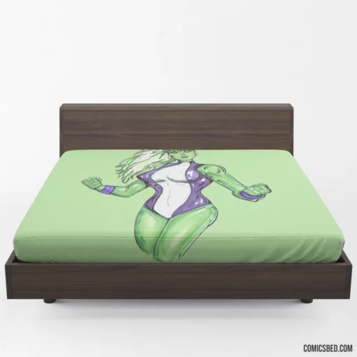 She-Hulk Gamma-Powered Avenger Comic Fitted Sheet