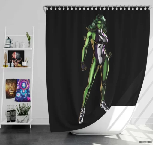 She-Hulk Heroic Lawye Comic Shower Curtain