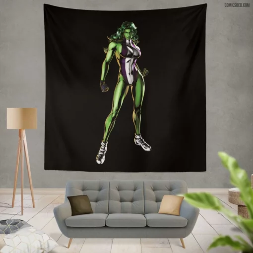 She-Hulk Heroic Lawye Comic Wall Tapestry