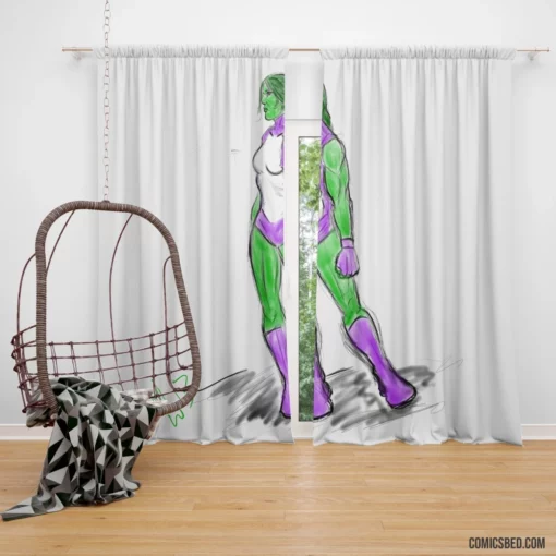 She-Hulk Legal Avenger Comic Curtain