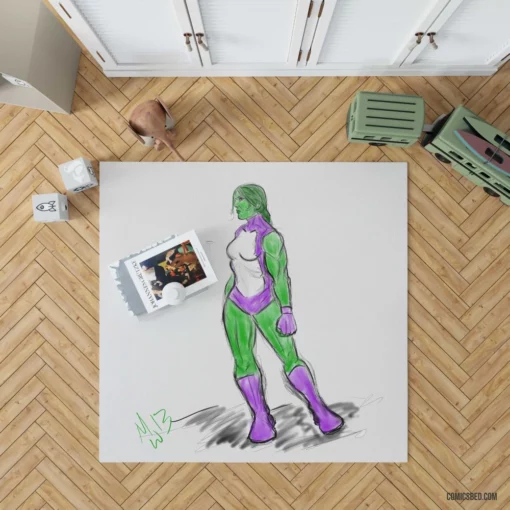 She-Hulk Legal Avenger Comic Rug