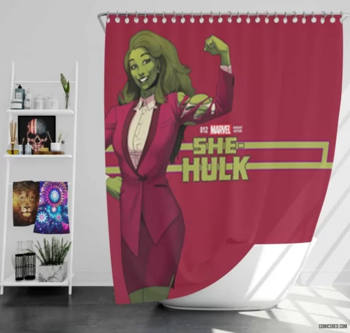 She-Hulk Legal Defender Comic Shower Curtain