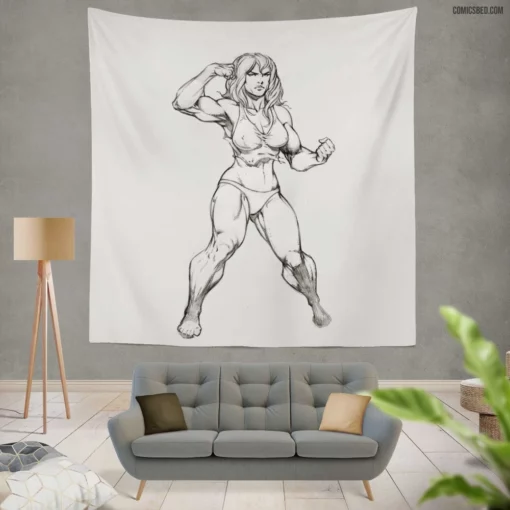 She-Hulk Legal Guardian Comic Wall Tapestry