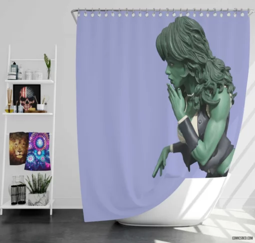 She-Hulk Legal Warrior Journey Comic Shower Curtain