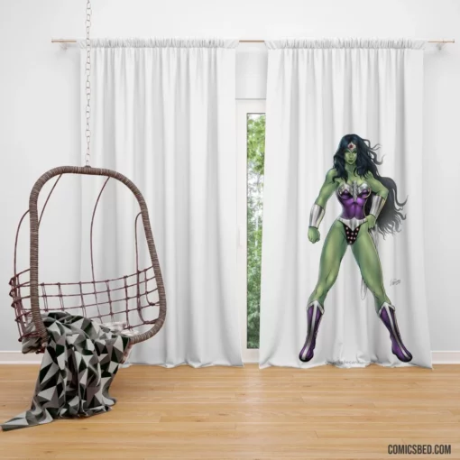 She-Hulk Marvel Green Powerhouse Comic Curtain