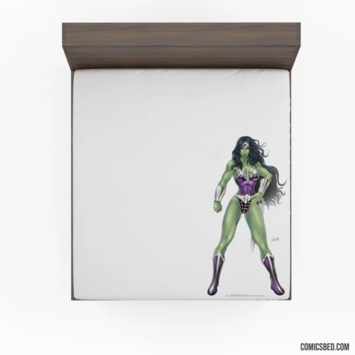 She-Hulk Marvel Green Powerhouse Comic Fitted Sheet 1