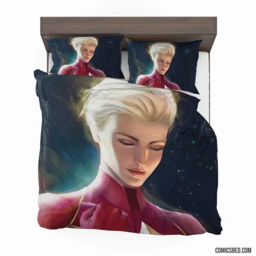 Short-Haired Powerhouse Marvel Captain Marvel Comic Bedding Set 1