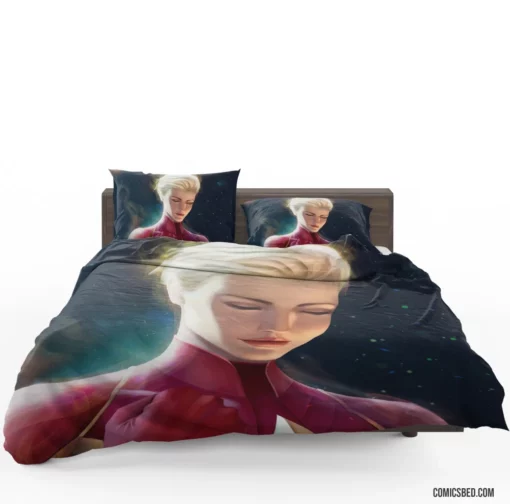 Short-Haired Powerhouse Marvel Captain Marvel Comic Bedding Set