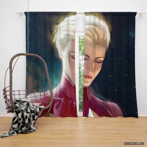 Short-Haired Powerhouse Marvel Captain Marvel Comic Curtain