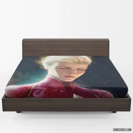 Short-Haired Powerhouse Marvel Captain Marvel Comic Fitted Sheet