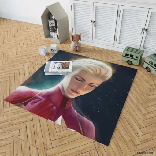 Short-Haired Powerhouse Marvel Captain Marvel Comic Rug 1