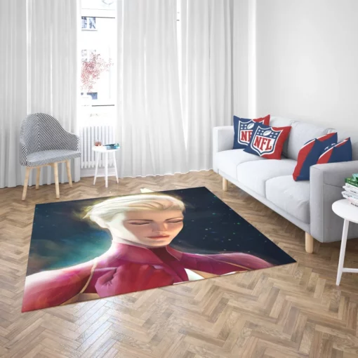 Short-Haired Powerhouse Marvel Captain Marvel Comic Rug 2