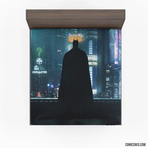 Silhouetted Guardian Batman Watch Comic Fitted Sheet 1