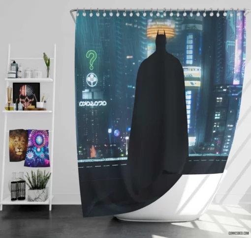 Silhouetted Guardian Batman Watch Comic Shower Curtain