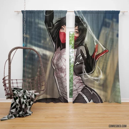 Silk Short Hair Marvel Heroine Comic Curtain