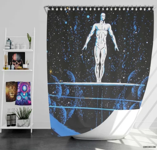 Silver Surfer Cosmic Voyager Comic Shower Curtain