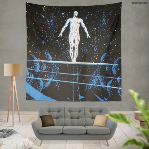 Silver Surfer Cosmic Voyager Comic Wall Tapestry