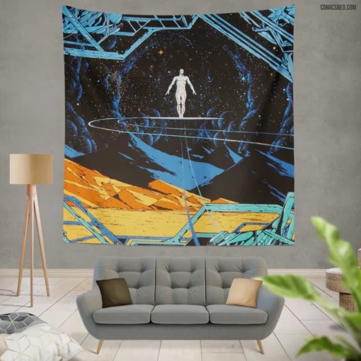 Silver Surfer Galactic Guardian Comic Wall Tapestry