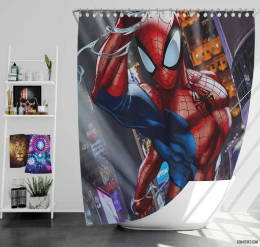 Sinister Plot Unveiled Spidey Stand Comic Shower Curtain