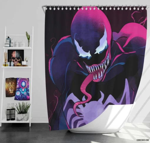 Sinister Venom Marvel Allure Beyond Darkness Comic Shower Curtain