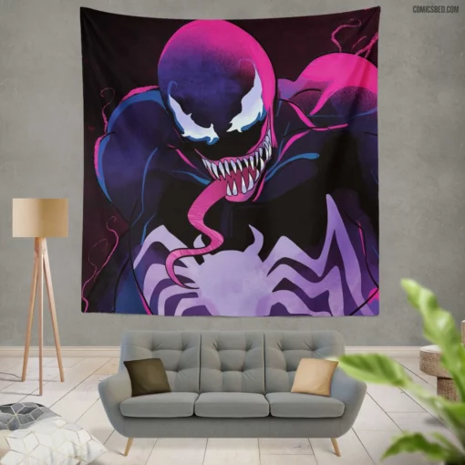 Sinister Venom Marvel Allure Beyond Darkness Comic Wall Tapestry