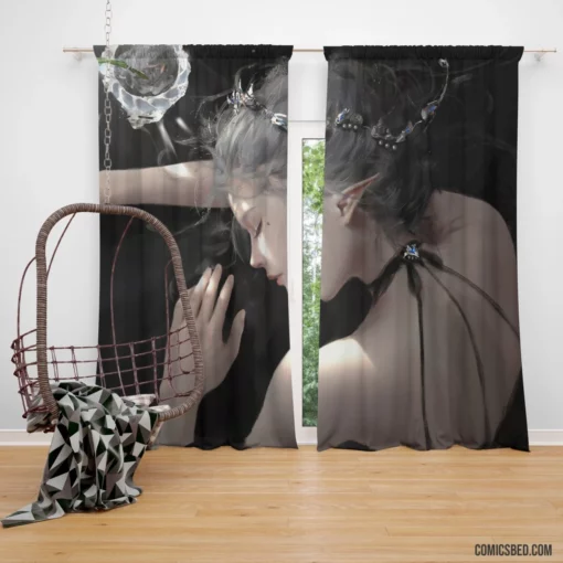 Sleeping Elf Dreamy Fantasy Comic Curtain