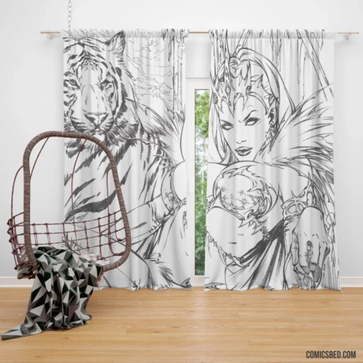 Snow Queen Enchanted Fantasy Comic Curtain