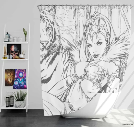 Snow Queen Enchanted Fantasy Comic Shower Curtain