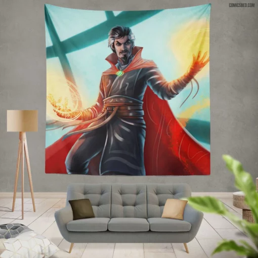 Sorcerer Supreme Unleashed Doctor Strange Comic Wall Tapestry