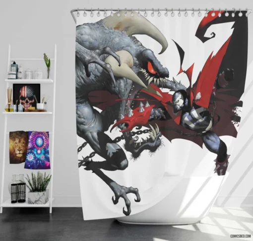 Spawn Dark Anti-Heroic Chronicles Comic Shower Curtain