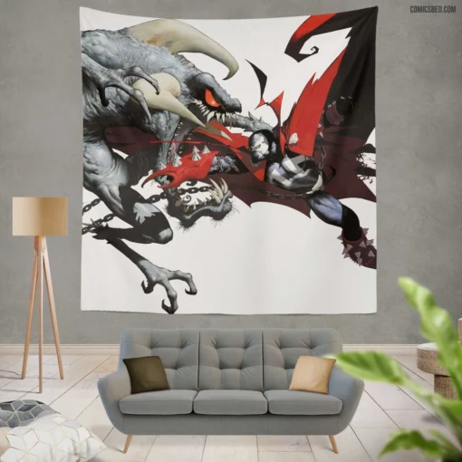 Spawn Dark Anti-Heroic Chronicles Comic Wall Tapestry