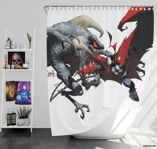 Spawn Dark Anti-Heroic Saga Comic Shower Curtain