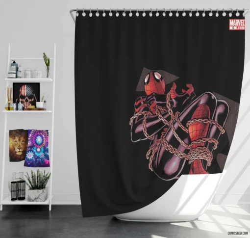 Spectacular Spider-Girl Webbed Hero Comic Shower Curtain