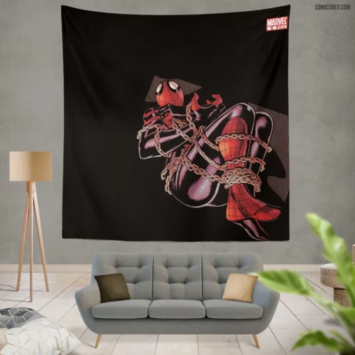 Spectacular Spider-Girl Webbed Hero Comic Wall Tapestry