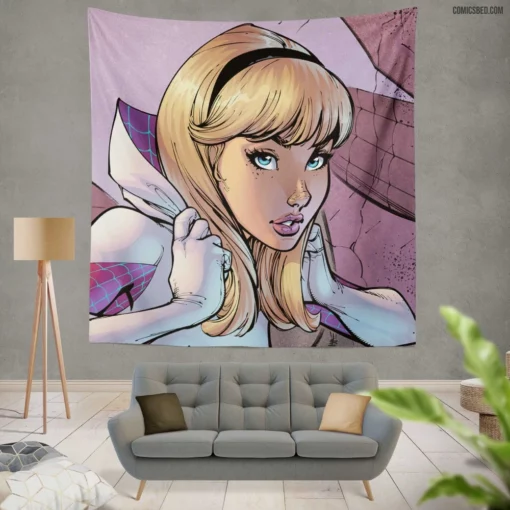 Spider-Gwen Arachnid Adventures Comic Wall Tapestry