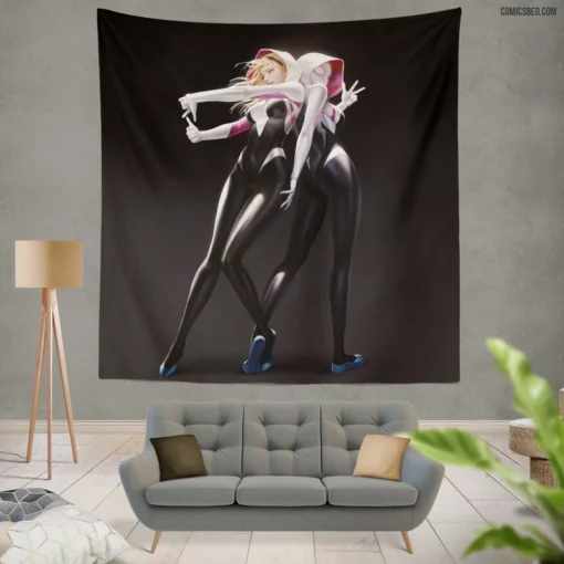 Spider-Gwen Blonde Marvel Arachnid Hero Comic Wall Tapestry