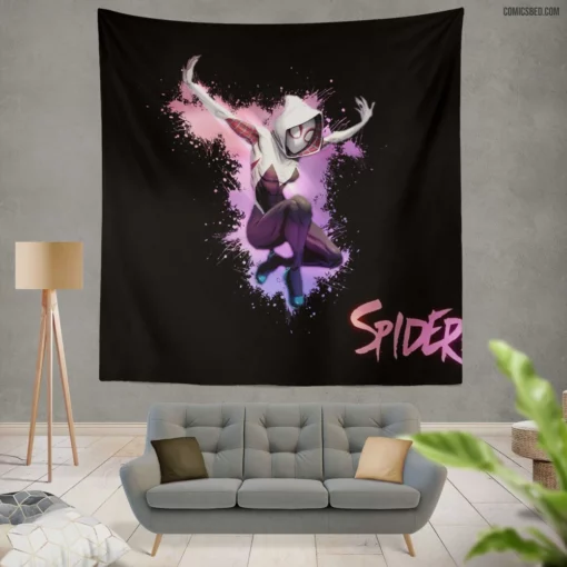 Spider-Gwen Chronicles Arachnid Adventures Comic Wall Tapestry