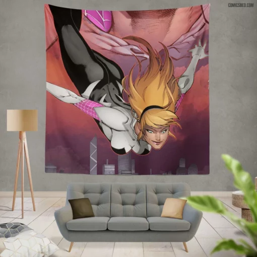 Spider-Gwen Chronicles Dynamic Arachnid Comic Wall Tapestry