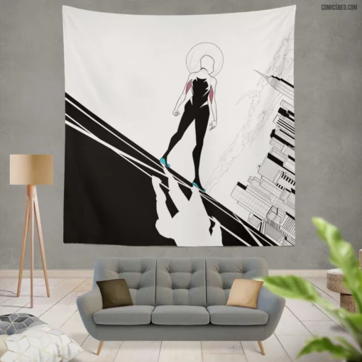 Spider-Gwen Chronicles Web-Slinging Heroine Comic Wall Tapestry