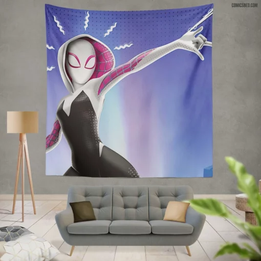 Spider-Gwen Gwen Stacy Adventure Comic Wall Tapestry