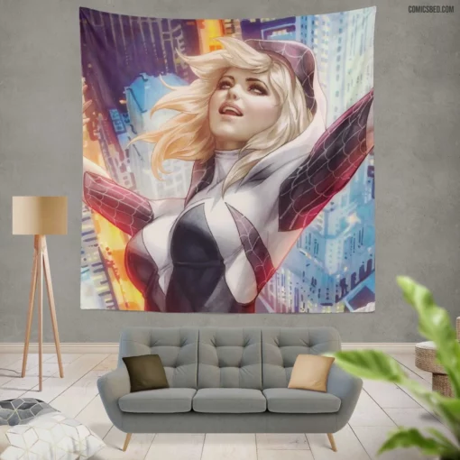 Spider-Gwen Marvel Web-Slinger Comic Wall Tapestry