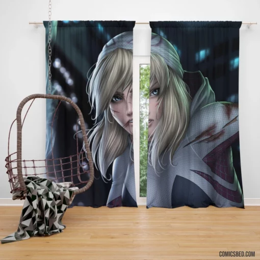 Spider-Gwen Marvel Web-Swinging Icon Comic Curtain