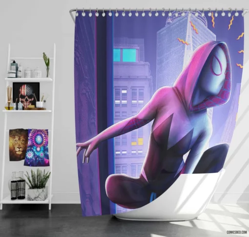 Spider-Gwen Marvel Web-Warrior Comic Shower Curtain