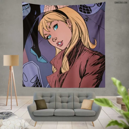 Spider-Gwen Web-Slinging Adventures Comic Wall Tapestry